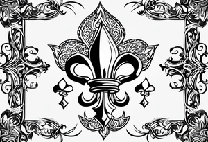 Fleur de lys celtique en flamme tattoo idea