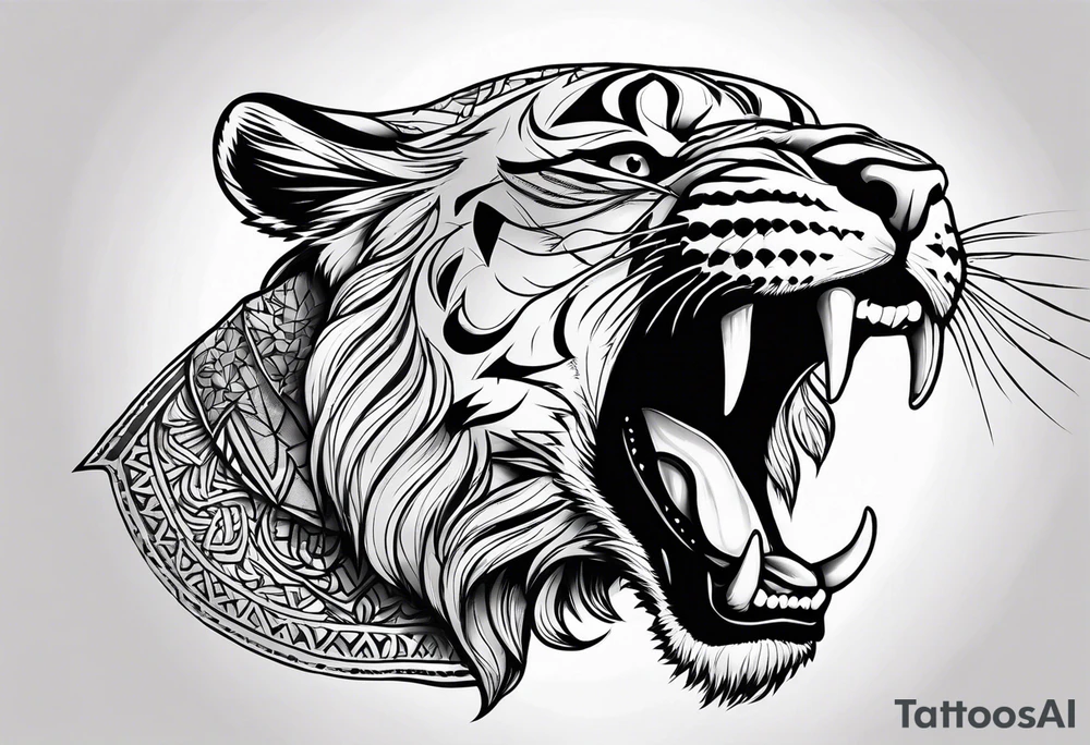 roaring muslim tattoo idea