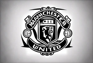 Manchester United, two cats, God, edm, all combined into one art. manchester united crest to be the focal point. Instead of the devil in the crest, add Cross tattoo idea