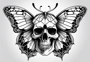 butterfly skull tattoo idea