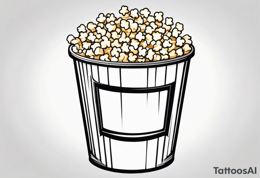 empty popcorn bucket cartoon tattoo idea