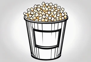 empty popcorn bucket cartoon tattoo idea