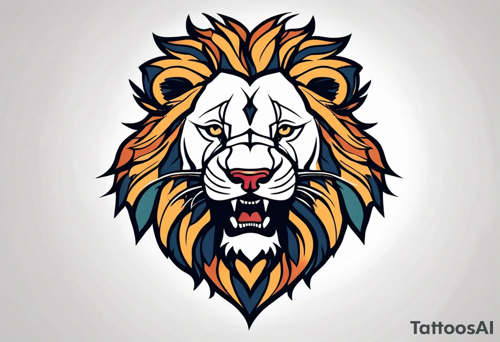 Lion roaring tattoo idea