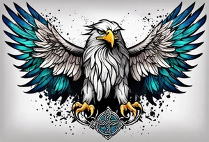 Celtic Eagle with wings spread tattoo idea