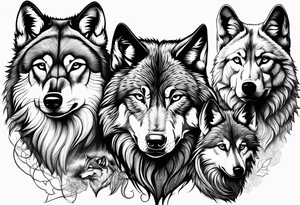 Wolf family tattoo idea