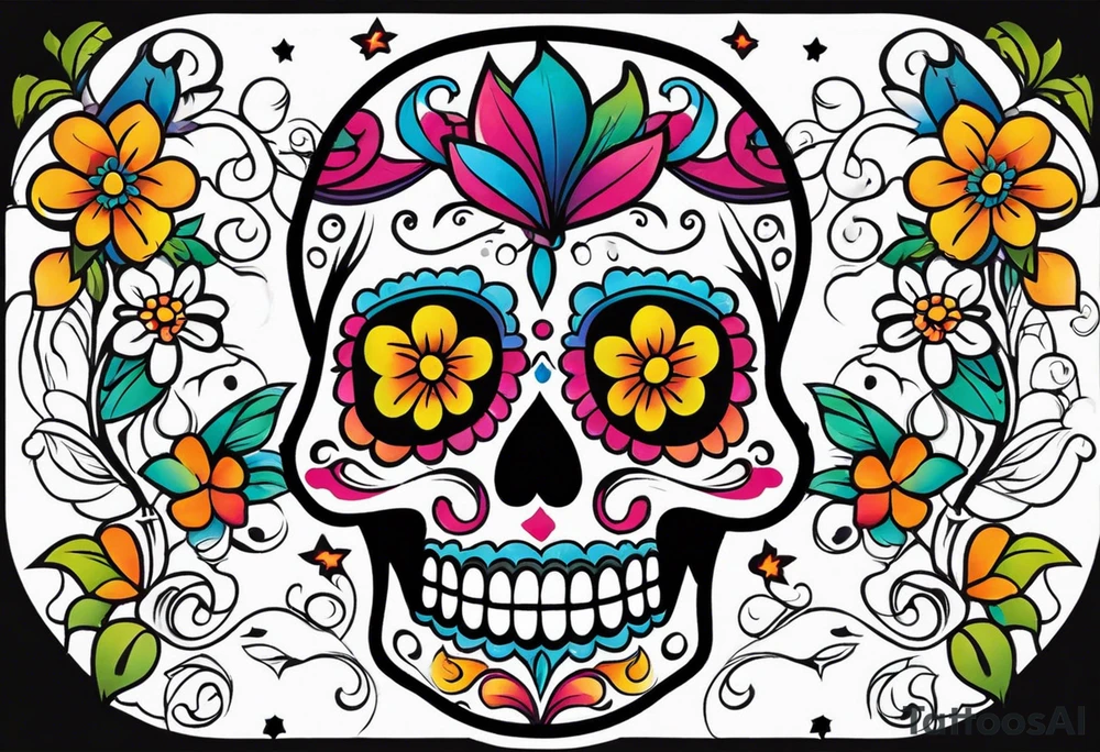 Sugar skull tattoo idea