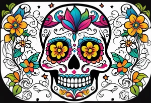 Sugar skull tattoo idea