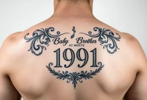 Memorial for baby brother at 11 months old in 1991 tattoo idea