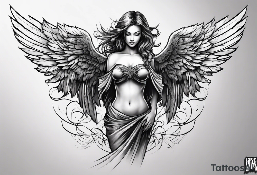 Fallen angel tattoo idea
