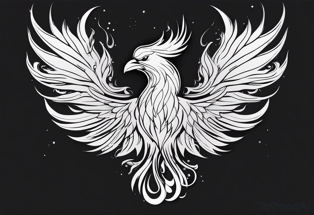 The phoenix enveloped in flames, tattoo idea