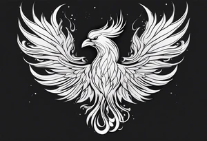 The phoenix enveloped in flames, tattoo idea
