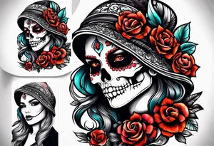 Broken skull gypsy tattoo idea