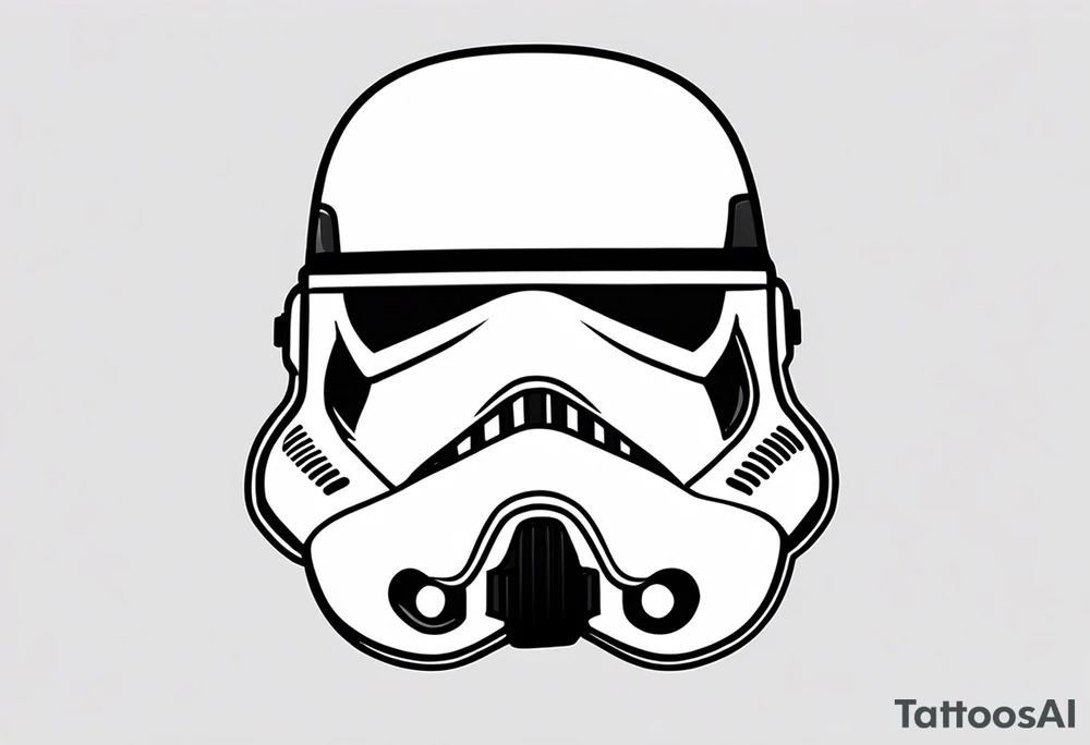 Line work storm trooper helmet tattoo idea
