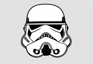 Line work storm trooper helmet tattoo idea