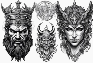 Roman devil Roman angel tattoo idea