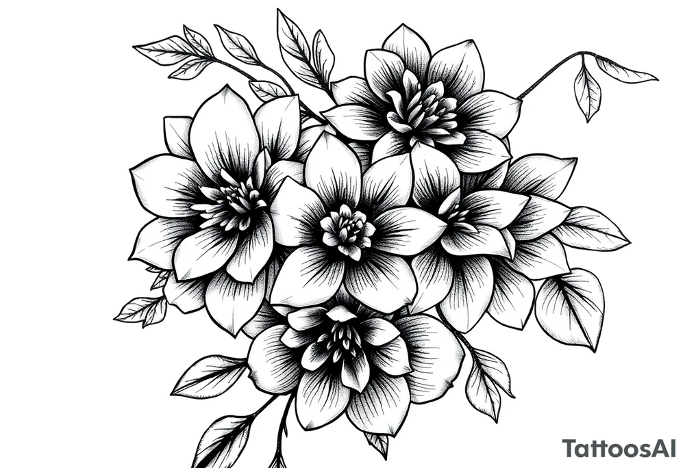 ornaments of flowers tattoo idea