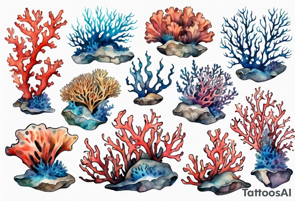 Corals revealed by a wave tattoo idea