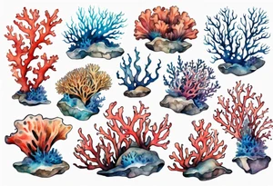 Corals revealed by a wave tattoo idea