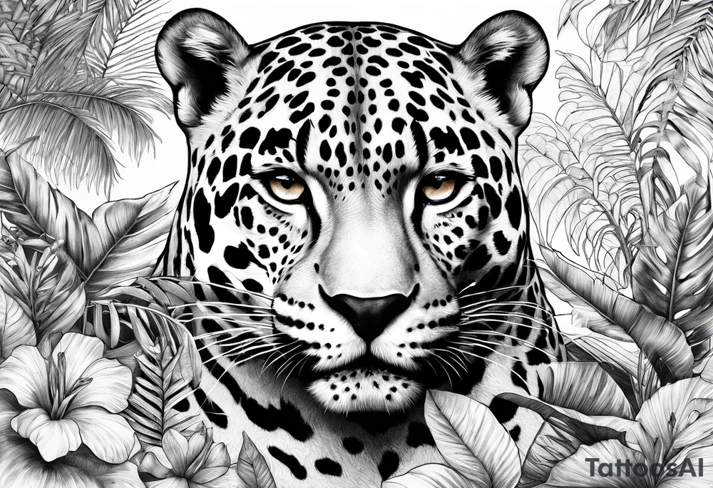 jaguar in the jungle tattoo idea