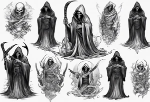 asian grim reaper cloak tattoo idea