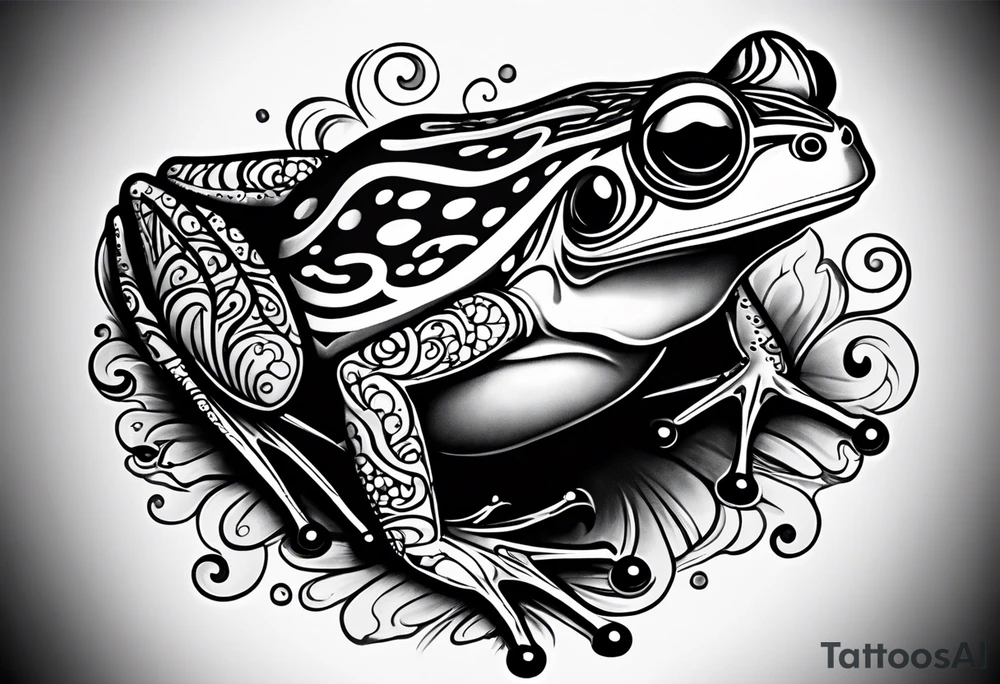 a psychedelic frog tattoo idea