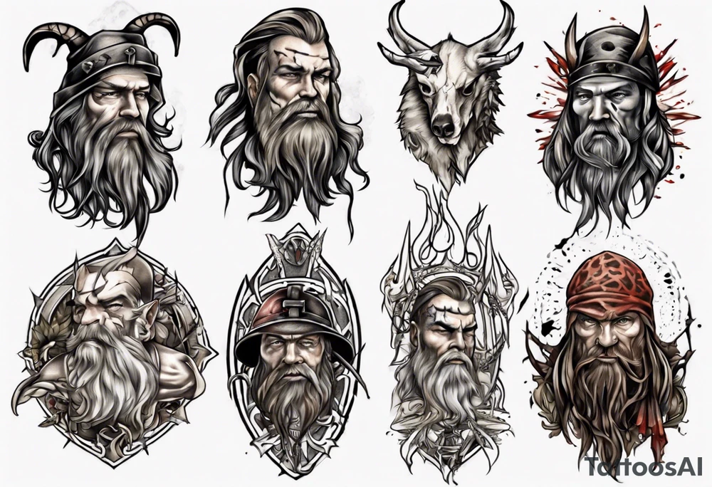 vertical heathen tattoo idea
