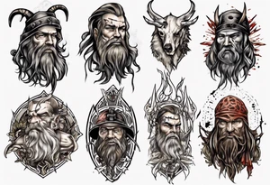 vertical heathen tattoo idea