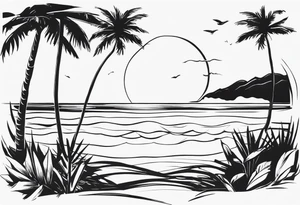Amicizia estate spiaggia appuntamento piccolo tattoo idea