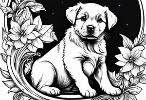 strength, small, nuanced, puppy elegant tattoo idea