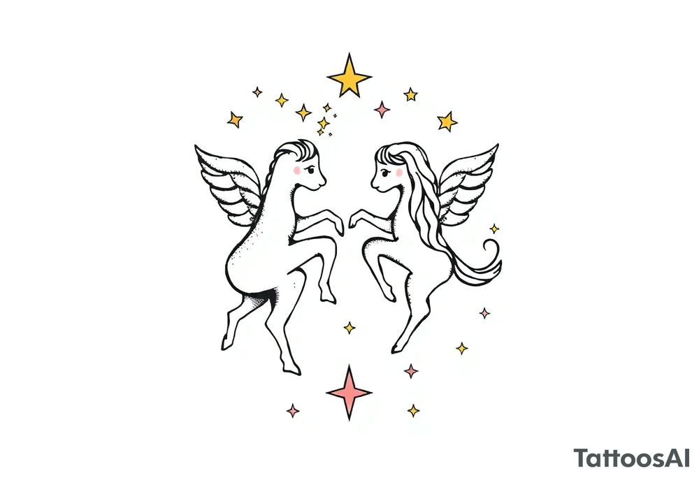 Gemini stars constellation tattoo idea