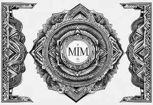 Patch of snake scales with roman numerals going verticals along edges tattoo idea