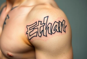 The name Ethan in graffiti tattoo idea