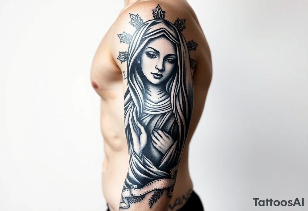 Mexican gang virgin mary tattoo idea