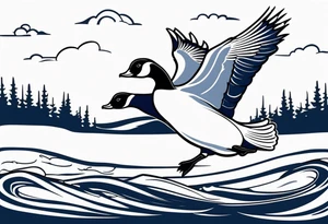 canadian goose shaking wings profile tattoo idea