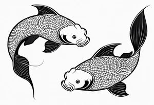 2 koi fishes tattoo idea