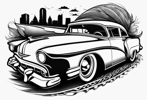Bowling and cars tattoo idea