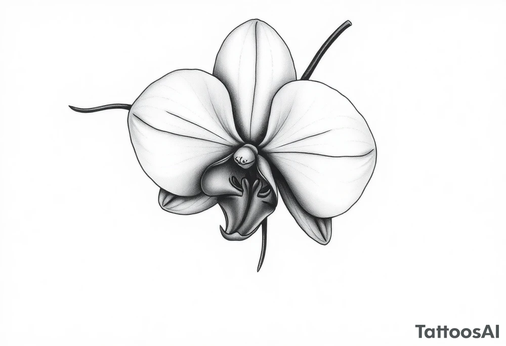 orchid with leavs tattoo idea