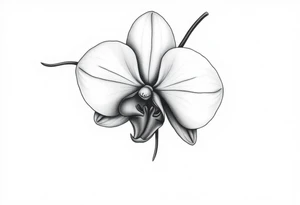 orchid with leavs tattoo idea