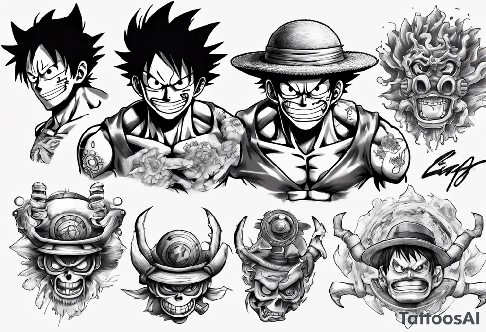 Luffy gear 5 tattoo idea