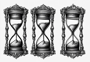 American traditional hourglass made of bones tattoo idea
