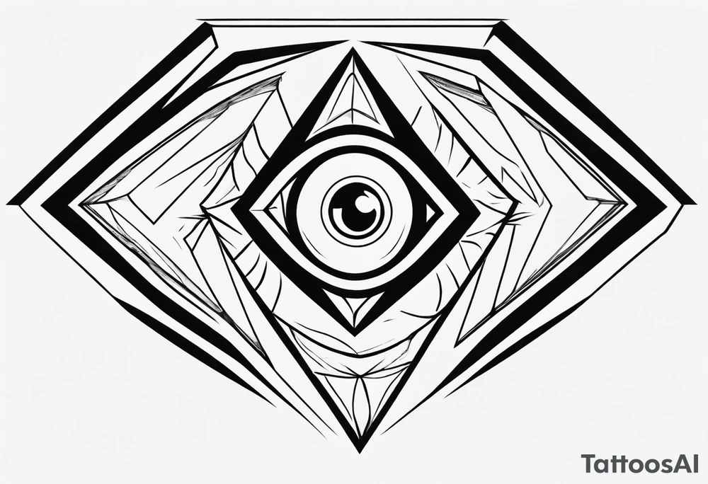 Abstract third eye in a diamond. tattoo idea