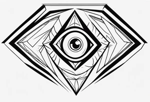 Abstract third eye in a diamond. tattoo idea