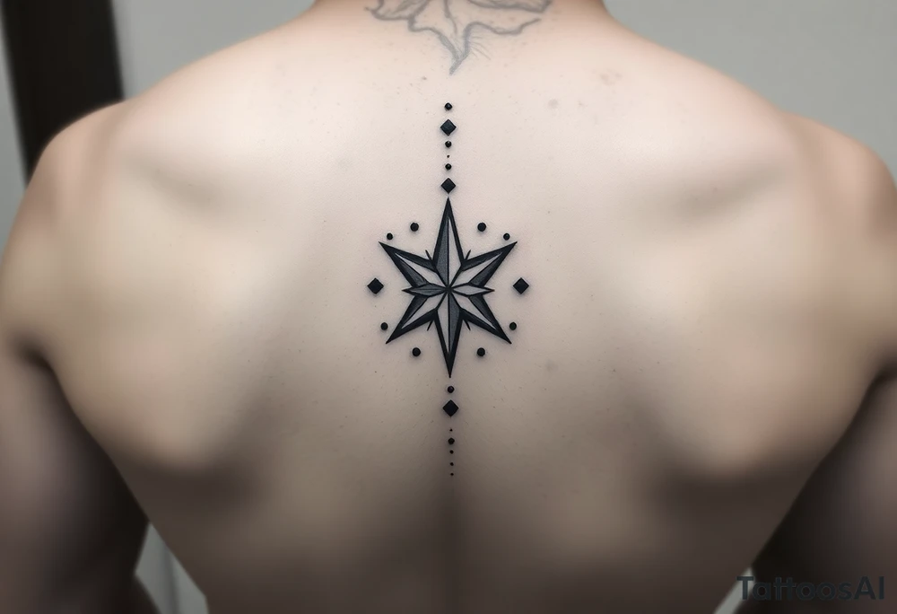 Beautiful and elegant star and dots hand tattoo with text on hand s tattoo idea