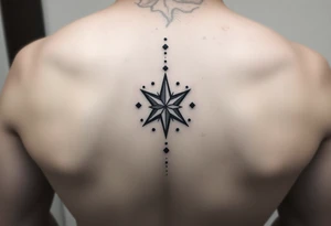Beautiful and elegant star and dots hand tattoo with text on hand s tattoo idea