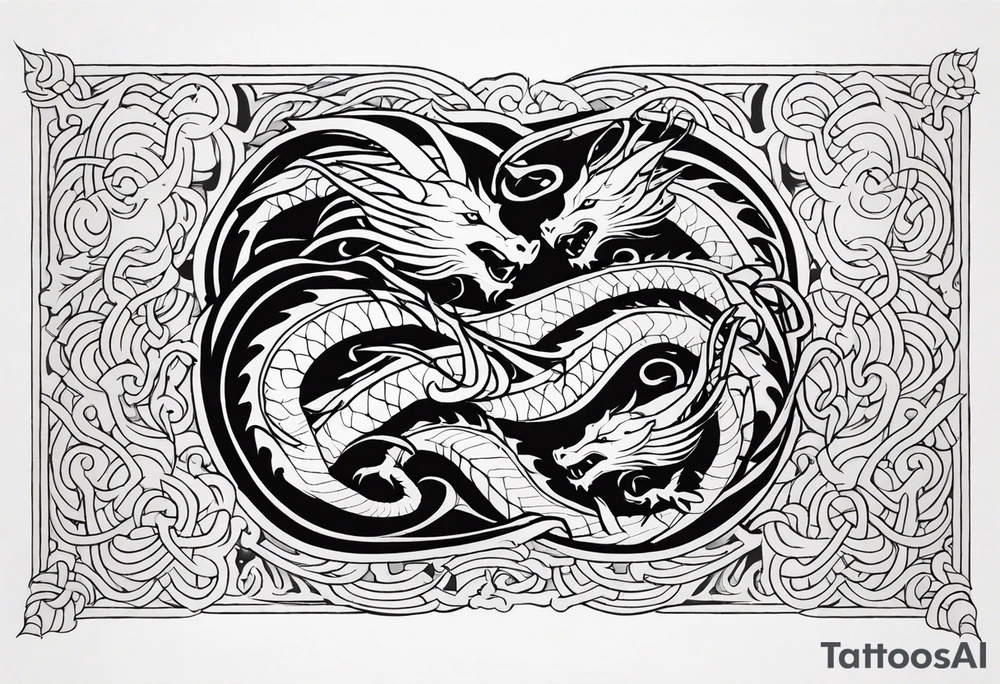 roaring dragons tattoo idea