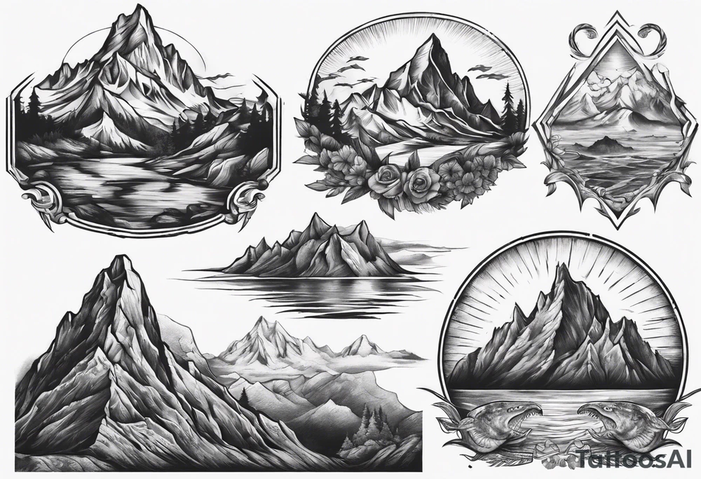 The triglav mountain and the sea beneath it tattoo idea