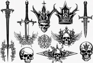 Sword and crowns tattoo idea