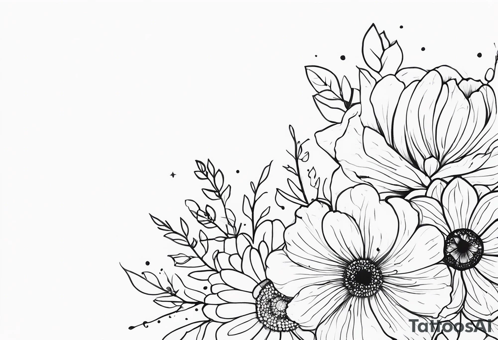 Love yourself first quote with flowers tattoo idea