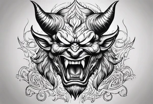 angry devil for a chest tattoo idea