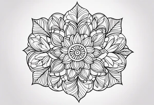 flowers, leaves mandala tattoo idea